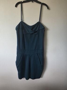 Vero Moda Peacock Teal Mini Bodycon Pocket Tulip Dress